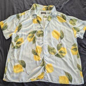 Original Use Lemon Print Button-Up Shirt